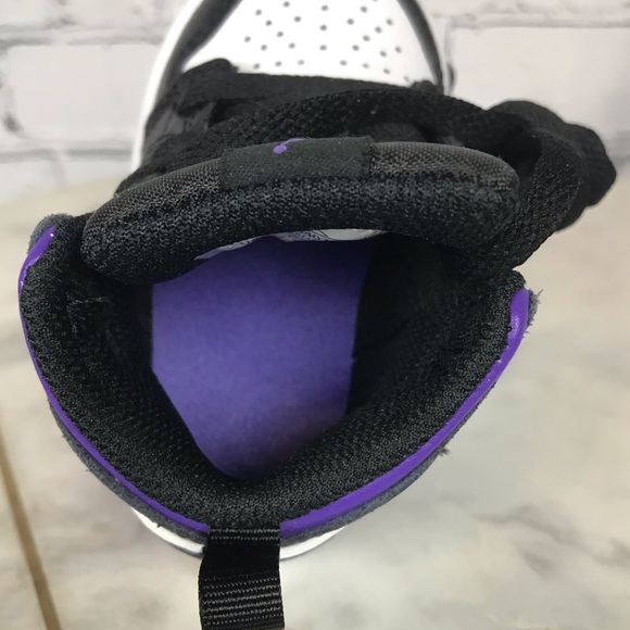 Nike Air Jordan 1 Mid ‘Dark Iris’ Toddler’s White, Black, Purple Shoes Size 3C - Picture 11 of 11
